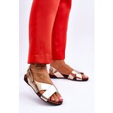 Zazoo Velcro Leather Sandals Gold Addison | Eponuda.ba