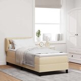 vidaXL Box Spring Postelja z Matracem v Kremni Barvi - 80x200 cm Tkanina, (22051421) | Shoptok.si