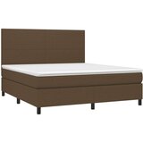  Krevet box spring s madracem LED tamnosmeđi 160x200 cm tkanina | shoptok.hr