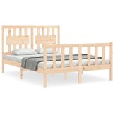 vidaXL Posteljni okvir z vzglavjem 140x190 cm trden les, (20906913) Cene