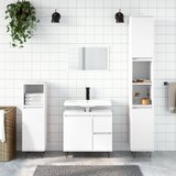 The Living Store Kopalniška omarica bela 30x30x190 cm inženirski les - Kopalniška Omarica, (21436689) Cene