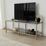 HANAH HOME basic - dark grey, gold dark greygold tv stand cene
