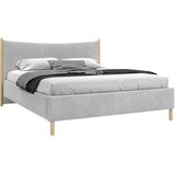 MID.YOU OBLAZINJENA POSTELJA 140 cm x 200 cm , les, tekstil, leseni material siva | Shoptok.si