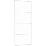 Sobna vrata bijela 83x201,5 cm kaljeno staklo i aluminij tanka | shoptok.hr