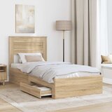  Krevetna konstrukcija s ladicama Sonoma hrast 90 x 200 cm | shoptok.hr