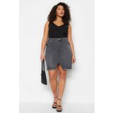 Trendyol Curve Plus Size Skirt - Gray - Mini Cene