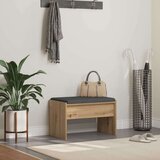  Klupa za hodnik s jastukom Umjetnički hrast 60 x 38 x 46 cm | shoptok.hr