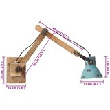 vidaXL Stenska svetilka 25 W modra 96x15x20 cm E27 | Shoptok.si