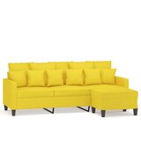  Kavč trosed s stolčkom za noge rumen 180 cm blago, (20921454) | Shoptok.si