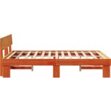  Konstrukcija postelje z vzglavjem Voskast rjav 150 x 200 cm, (5000125843) | Shoptok.si
