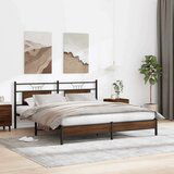 vidaXL Posteljni okvir brez vzmetnice rjavi hrast 160x200 cm inž. les | Shoptok.si