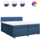 vidaXL Krevet s oprugama i madracem plavi 200 x 200 cm od tkanine Cijene