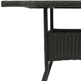vidaXL Vrtni stol sa staklenom pločom crni 80x80x75 cm od poliratana | shoptok.hr