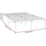 Metalni Kovinski posteljni okvir bel 135x190 cm, (20725614) | Shoptok.si