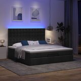 vidaXL Otomanski posteljni okvir z vzmetnico črn 180x200 cm blago Cene
