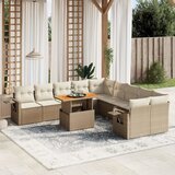 vidaXL 11-dijelni set vrtnih sofa od poliratana s jastucima bež | shoptok.hr