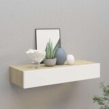 vidaXL zidna polica s ladicom boja hrasta i bijela 60x23,5x10 cm MDF Cijene
