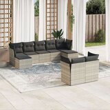 vidaXL 9-dijelni set vrtnih sofa od poliratana s jastucima svjetlosivi | shoptok.hr