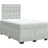 vidaXL Box spring postelja z vzmetnico svetlo siva 120x190 cm žamet | Shoptok.si