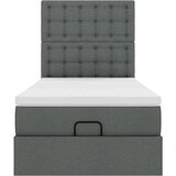vidaXL Otomanski posteljni okvir z vzmetnico siv 100x200 cm blago | Shoptok.si