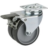 DÖRNER&HELMER Dvostruki valjak (Promjer kotačića: 50 mm, Nosivost: 80 kg, Klizni ležaj, S pločom i zaustavnikom) | shoptok.hr