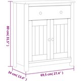  Kupaonski ormarić BERG crni 69,5x34x80 cm od masivne borovine | shoptok.hr