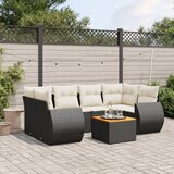  7-dijelni set vrtnih sofa od poliratana s jastucima crni Crna 70 x 62 x 69 cm | shoptok.hr