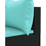  4-dijelna vrtna garnitura od poliratana s jastucima crna Crna i plava 4 | shoptok.hr