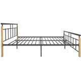 Kovina okvir za krevet od metala i masivne hrastovine 200 x 200 cm | shoptok.hr