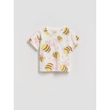Reserved Pamučna majica s uzorkom - krem | shoptok.hr