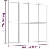 Sobna pregrada s 4 panela bijela 200 x 200 cm od tkanine | shoptok.hr
