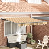 vidaXL Ročna retraktibilna tenda v večbarvnih črtah 350x250 cm Cene