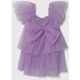 Pinko Up Otroška obleka vijolična barva