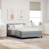 vidaXL okvir za krevet s madracem Svjetlosiva Tkanina 160 x 200 cm | shoptok.hr