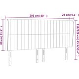  Uzglavlje s ušima crno 203x23x118/128 cm od tkanine | shoptok.hr