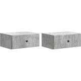  Stenski nočni omarici 2 pcs Betonsko siva 49 x 34,5 x 20 cm, (5000209747) | Shoptok.si