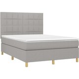  Krevet box spring s madracem svjetlosivi 140x200 cm od tkanine | shoptok.hr