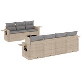 Maison Chic Seti vrtnega pohištva - Vrtna garnitura - Vrtni pohištvo set 8-delna z blazinami bež poli ratan, (21799058) | Shoptok.si