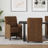 vidaXL Trpezarijske stolice s kotačima 2 pcs Smeđa 57 x 67 x 95 cm | shoptok.hr