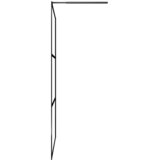 Pregrada za tuš s policom crna 90x195 cm staklo ESG i aluminij | shoptok.hr
