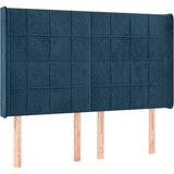  Uzglavlje s ušima tamnoplavo 147x16x118/128 cm baršunasto | shoptok.hr