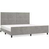  Posteljni okvir z vzglavjem svetlo siv 200x200 cm žamet, (20907381) | Shoptok.si