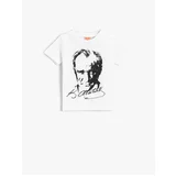 Koton Ataturk Printed T-Shirt Short Sleeve Cotton