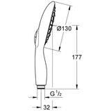 Grohe 26107000 Vitalio Rain 130 tuš ročka 4 funkcije | Shoptok.si