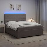  LED okvir za krevet s madracem Sivosmeđa 140 x 200 cm Tkanina | shoptok.hr