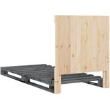  Okvir za krevet s uzglavljem sivi 90x200 cm masivna borovina | shoptok.hr