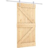 vidaXL Drsna vrata s kompletom vodil 100x210 cm trdna borovina | Shoptok.si