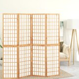 vidaXL Zložljiv 4-delni paravan japonski stil 160x170 cm bele barve | Shoptok.si