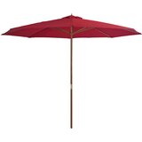 vidaXL Zunanji senčnik z lesenim drogom 350 cm bordo Cene