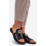 Zazoo Elegant Women's Leather Slippers With Decoration 3008 Black | Shoptok.si